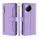 For Xiaomi Civi 3 5G Sheep Texture Cross-body Zipper Wallet Leather Phone Case(Purple) - 1