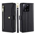 For Xiaomi Redmi K60 Ultra Sheep Texture Cross-body Zipper Wallet Leather Phone Case(Black) - 1