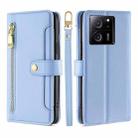 For Xiaomi Redmi K60 Ultra Sheep Texture Cross-body Zipper Wallet Leather Phone Case(Blue) - 1