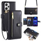 For Xiaomi Redmi Note 12 Pro+ Sheep Texture Cross-body Zipper Wallet Leather Phone Case(Black) - 1