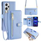 For Xiaomi Redmi Note 12 Pro+ Sheep Texture Cross-body Zipper Wallet Leather Phone Case(Blue) - 1