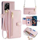 For Xiaomi Redmi Note 12 Pro Speed Sheep Texture Cross-body Zipper Wallet Leather Phone Case(Pink) - 1