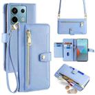 For Xiaomi Redmi Note 13 Pro 5G Sheep Texture Cross-body Zipper Wallet Leather Phone Case(Blue) - 1