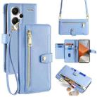 For Xiaomi Redmi Note 13 Pro+ 5G Sheep Texture Cross-body Zipper Wallet Leather Phone Case(Blue) - 1