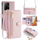 For Xiaomi 11T / 11T Pro Sheep Texture Cross-body Zipper Wallet Leather Phone Case(Pink) - 1