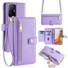 For Xiaomi 11T / 11T Pro Sheep Texture Cross-body Zipper Wallet Leather Phone Case(Purple) - 1