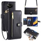 For Xiaomi Poco X3 NFC / X3 / X3 Pro Sheep Texture Cross-body Zipper Wallet Leather Phone Case(Black) - 1