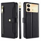 For Xiaomi Redmi Note 13R Pro 5G Sheep Texture Cross-body Zipper Wallet Leather Phone Case(Black) - 1