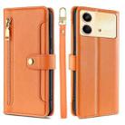 For Xiaomi Redmi Note 13R Pro 5G Sheep Texture Cross-body Zipper Wallet Leather Phone Case(Orange) - 1