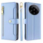 For Xiaomi 14 Ultra Sheep Texture Cross-body Zipper Wallet Leather Phone Case(Blue) - 1