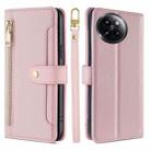 For Xiaomi Civi 4 Pro Sheep Texture Cross-body Zipper Wallet Leather Phone Case(Pink) - 1