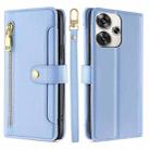 For Xiaomi Redmi Turbo 3 5G Sheep Texture Cross-body Zipper Wallet Leather Phone Case(Blue) - 1