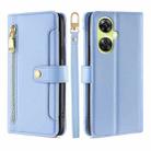 For OnePlus Nord CE 3 Lite 5G Lite Sheep Texture Cross-body Zipper Wallet Leather Phone Case(Blue) - 1