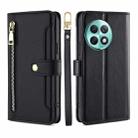 For OnePlus Ace 2 Pro Lite Sheep Texture Cross-body Zipper Wallet Leather Phone Case(Black) - 1