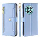 For OnePlus Ace 2 Pro Sheep Texture Cross-body Zipper Wallet Leather Phone Case(Blue) - 1