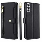 For OnePlus Ace 3V 5G Sheep Texture Cross-body Zipper Wallet Leather Phone Case(Black) - 1