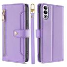 For OnePlus Ace 3V 5G Sheep Texture Cross-body Zipper Wallet Leather Phone Case(Purple) - 1