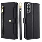 For OnePlus Nord CE4 Sheep Texture Cross-body Zipper Wallet Leather Phone Case(Black) - 1