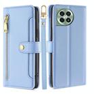 For OnePlus Ace 3 Pro 5G Sheep Texture Cross-body Zipper Wallet Leather Phone Case(Blue) - 1