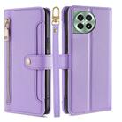 For OnePlus Ace 3 Pro 5G Sheep Texture Cross-body Zipper Wallet Leather Phone Case(Purple) - 1