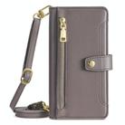 For OnePlus Nord CE 4 Lite 5G Sheep Texture Cross-body Zipper Wallet Leather Phone Case(Grey) - 2