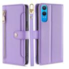 For OnePlus Nord CE 4 Lite 5G Sheep Texture Cross-body Zipper Wallet Leather Phone Case(Purple) - 1