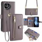 For OnePlus Ace 5 / 5 Pro Sheep Texture Cross-body Zipper Wallet Leather Phone Case(Grey) - 1