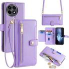 For OnePlus Ace 5 / 5 Pro Sheep Texture Cross-body Zipper Wallet Leather Phone Case(Purple) - 1