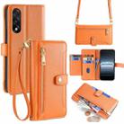 For OnePlus Ace 5 Ultra / Nord 5 Sheep Texture Cross-body Zipper Wallet Leather Phone Case(Orange) - 1