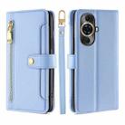 For Huawei nova 11 Pro 4G / 11 Ultra 4G Lite Sheep Texture Cross-body Zipper Wallet Leather Phone Case(Blue) - 1