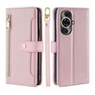 For Huawei nova 11 Pro 4G / 11 Ultra 4G Lite Sheep Texture Cross-body Zipper Wallet Leather Phone Case(Pink) - 1