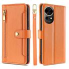 For Huawei nova 12 5G Sheep Texture Cross-body Zipper Wallet Leather Phone Case(Orange) - 1