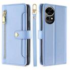 For Huawei nova 12 5G Sheep Texture Cross-body Zipper Wallet Leather Phone Case(Blue) - 1