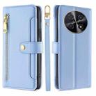 For Huawei nova 12i 4G Sheep Texture Cross-body Zipper Wallet Leather Phone Case(Blue) - 1