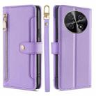 For Huawei nova 12i 4G Sheep Texture Cross-body Zipper Wallet Leather Phone Case(Purple) - 1