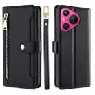 For Huawei Pura 70 5G Sheep Texture Cross-body Zipper Wallet Leather Phone Case(Black) - 1