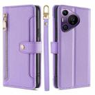 For Huawei Pura 70 Pro / 70 Pro+ 5G Sheep Texture Cross-body Zipper Wallet Leather Phone Case(Purple) - 1