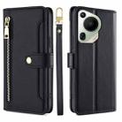 For Huawei Pura 70 Ultra 5G Sheep Texture Cross-body Zipper Wallet Leather Phone Case(Black) - 1