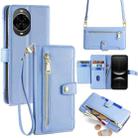 For Huawei nova 14 5G Sheep Texture Cross-body Zipper Wallet Leather Phone Case(Blue) - 1