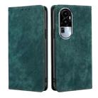 For OPPO Reno10 5G RFID Anti-theft Brush Magnetic Leather Phone Case(Green) - 1