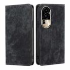 For OPPO Reno10 Pro 5G RFID Anti-theft Brush Magnetic Leather Phone Case(Black) - 1
