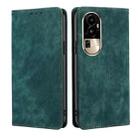 For OPPO Reno10 Pro 5G RFID Anti-theft Brush Magnetic Leather Phone Case(Green) - 1