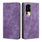 For OPPO Reno10 Pro 5G RFID Anti-theft Brush Magnetic Leather Phone Case(Purple) - 1