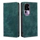 For OPPO Reno10 Pro+ 5G RFID Anti-theft Brush Magnetic Leather Phone Case(Green) - 1