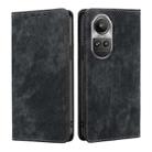 For OPPO Reno10 5G / Reno10 Pro 5G Global RFID Anti-theft Brush Magnetic Leather Phone Case(Black) - 1
