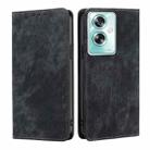 For OPPO A79 5G RFID Anti-theft Brush Magnetic Leather Phone Case(Black) - 1