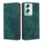 For OPPO A79 5G RFID Anti-theft Brush Magnetic Leather Phone Case(Green) - 1