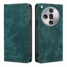For OPPO Find X7 Ultra 5G RFID Anti-theft Brush Magnetic Leather Phone Case(Green) - 1