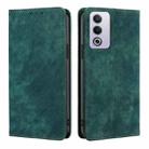 For OPPO A3 Pro 5G India RFID Anti-theft Brush Magnetic Leather Phone Case(Green) - 1