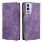 For OPPO A3 Pro 5G India RFID Anti-theft Brush Magnetic Leather Phone Case(Purple) - 1